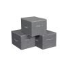 Cajas de almacenamiento plegables con tapas y asas, gris