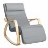 Mecedora acolchada ajustable con reposapiés, gris claro