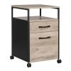 Archivador móvil con 2 cajones y compartimento abierto, greige
