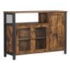 Aparador estilo industrial con 3 puertas, marrón rústico