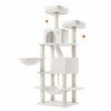 Rascador gatos multinivel 168 cm, torre, plataformas, blanco