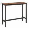 Mesa alta de bar rectangular estrecha, marco de metal robusto
