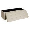 Banco de almacenaje plegable, 110 cm, beige