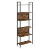 Estantería de acero con 6 estantes marrón rústico, multifuncional