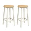 Conjunto 2 taburetes bar, asientos altos, industrial, beige roble