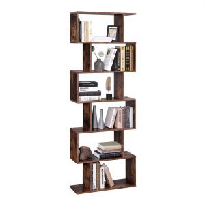 Estantería de madera de 6 niveles, marrón