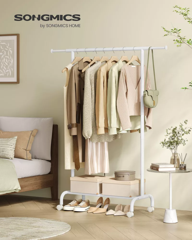 Burro para Ropa Tendedero 40 x (83-112) x 156 cm Blanco Nube - Imagen 2