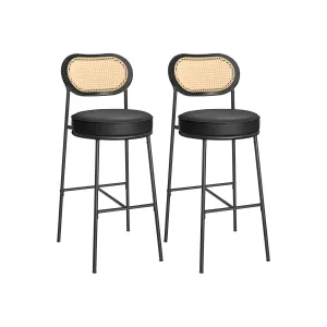 Juego de 2 Taburetes de Bar 48,2 x 45,7 x 104,7 cm Negro Tinta