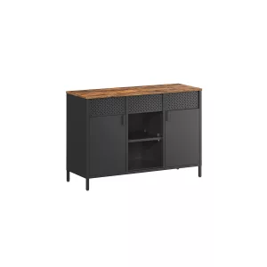 Armario de almacenamiento marrón rústico y negro mate