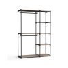 Armario plegable con perchero y estante negro